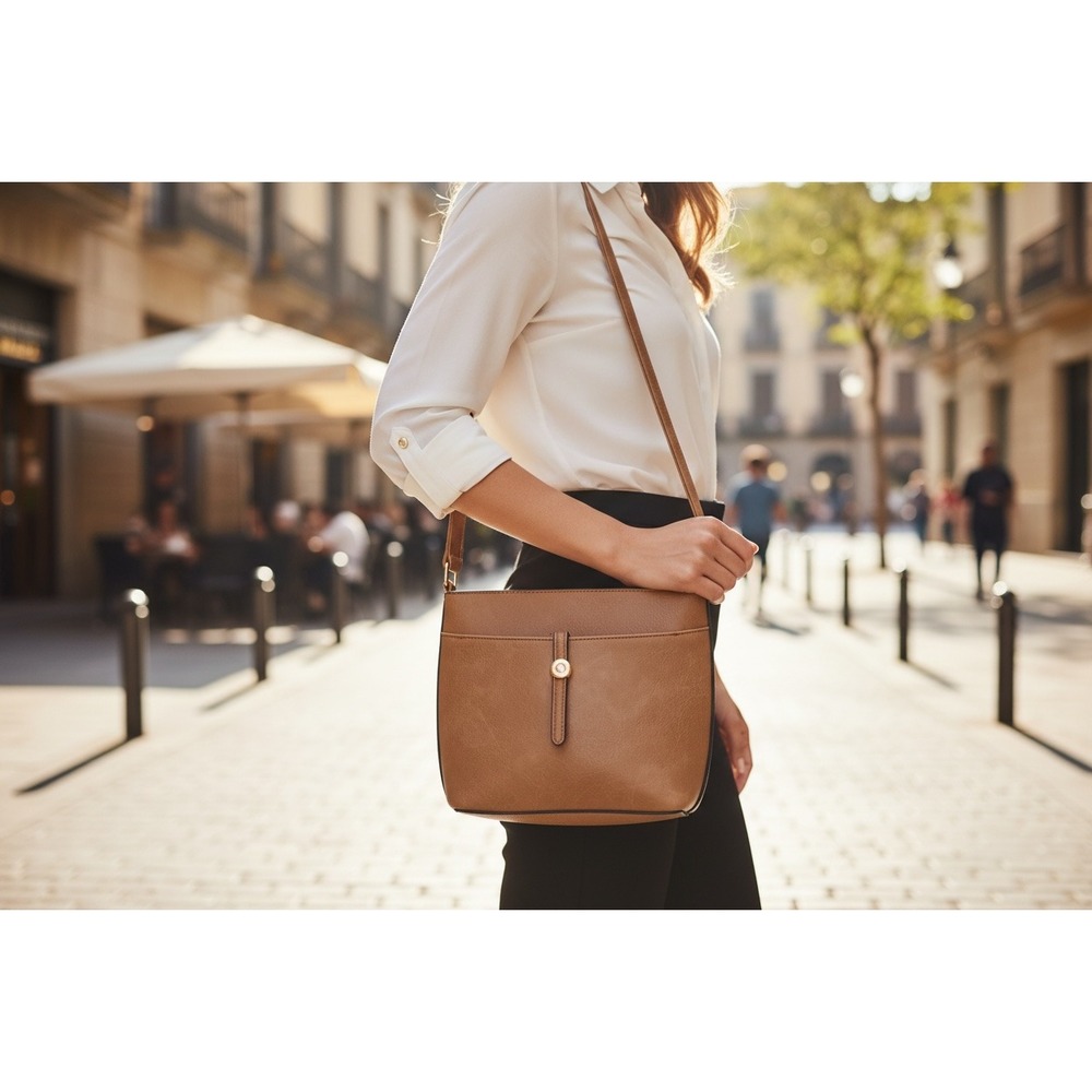 Crossbody Purse Shoulder Bag Animal Print Women's Small Brown Travel Gold Accent